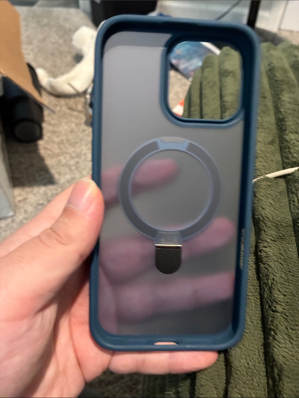 Blue iPhone 16 pro max  Case with Kickstand